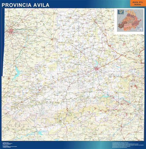 province avila wall map  spain largest wall maps   world