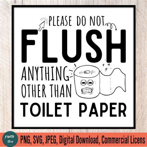 printable bathroom signs  printable   flush signs minimalist
