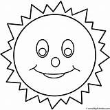 Sun Coloring Space Smiling Title Kids sketch template