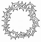 Thorns Crown Thorn Clipart Drawing Clip Rose Cross Cliparts Outline Wreath Drawings Printable Coloring Line Vine Jesus Tattoo Means Easy sketch template