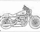 Harley Davidson Sportster 1200 Coloring Dari Disimpan Pages Motorcycle sketch template
