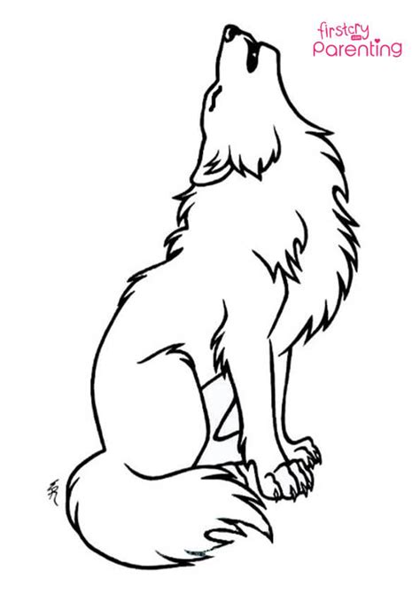 easy wolf coloring page  kids firstcry parenting
