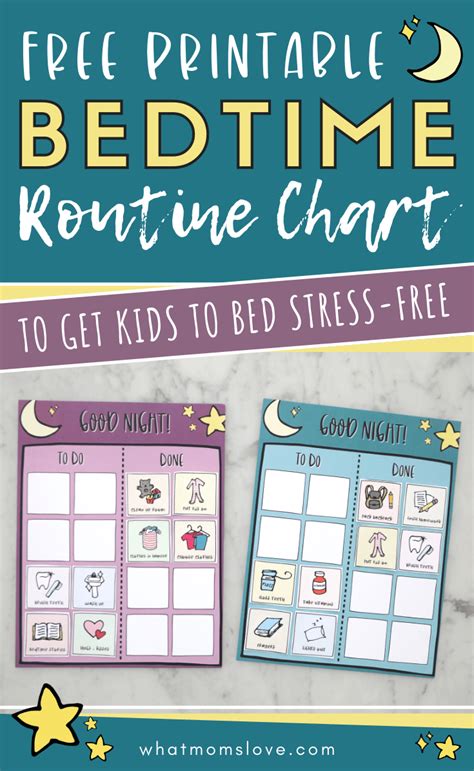 bedtime routine chart  printable