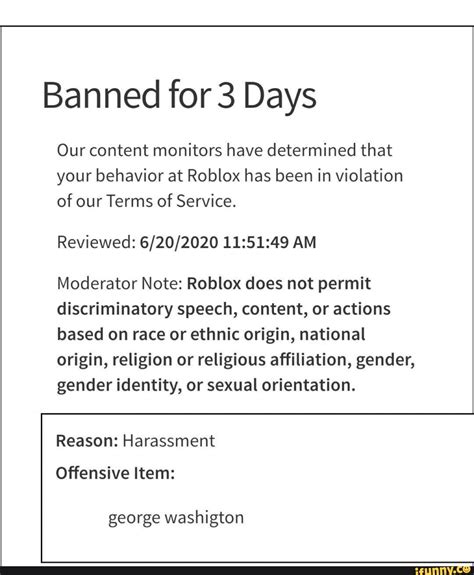 banned for 3 days our content monitors have determined