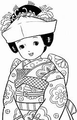 Colorir Japonesas Menininhas Desenhos Menina Japonesa sketch template