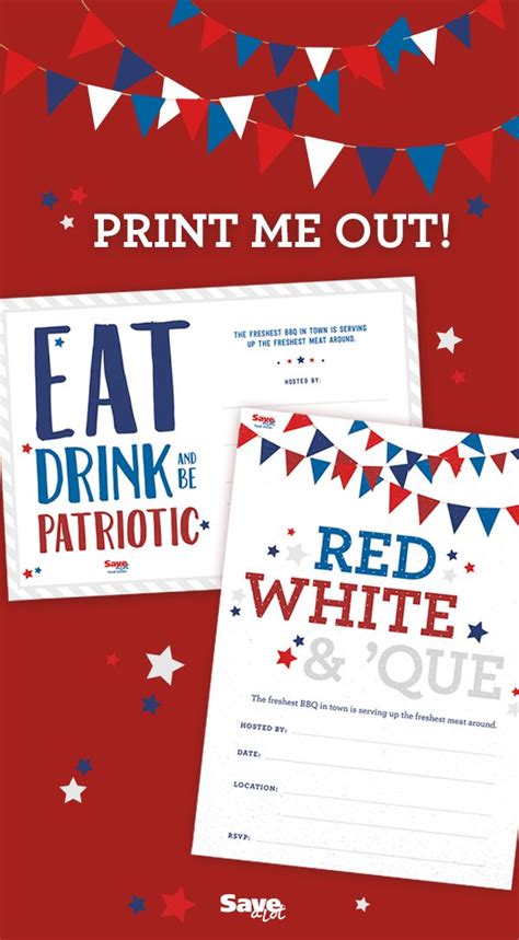 printable fourth  july party invitations printable templates