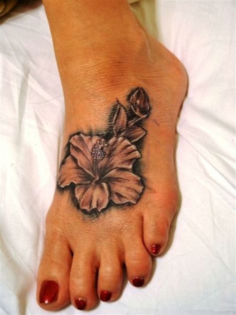 hawaiian flower foot tattoo designs  tattoo ideas