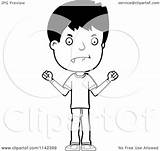Adolescent Teenage Mad Boy Clipart Cartoon Outlined Coloring Vector Thoman Cory Royalty sketch template