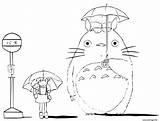 Coloriage Totoro sketch template