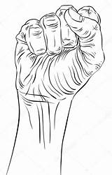 Fist Clenched Drawing Hand Getdrawings sketch template