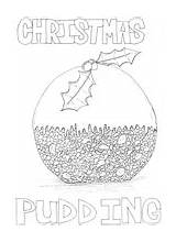 Pudding Colouring Sheet Christmas sketch template