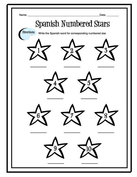 spanish numbers   worksheet   teachers