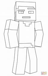 Coloring Minecraft Steve Pages Printable Drawing Paper sketch template