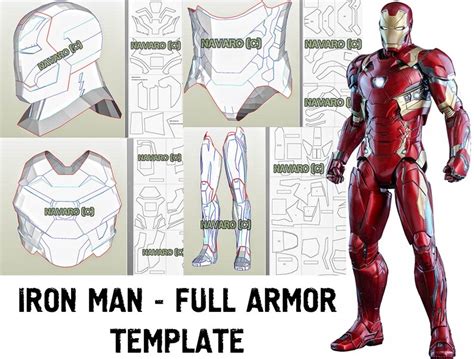 iron man mk  foam template iron man armor pattern etsy