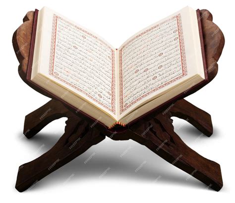 premium photo open quran books   stand   mosque