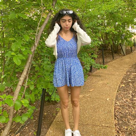 Spring Fashion Summer Inspo 2021 Blue Mini Dress With Flowers White