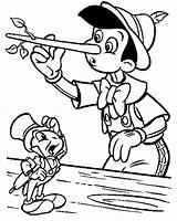 Pinocchio Coloring Pages Nose Cricket Printable Disney Color Jiminy Long Lie Print Book Growing Deception Cartoons Because His Kids Colour sketch template