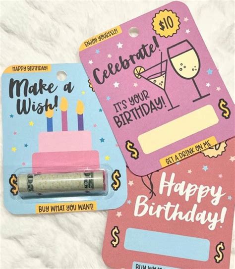 birthday card money holders etsy