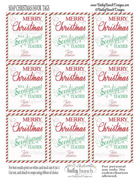 soap gift labels teacher christmas gift soap bailey bunch designs