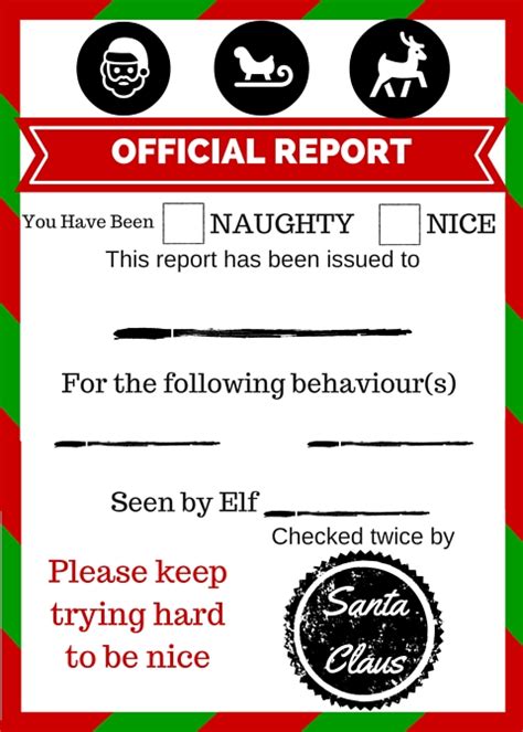 betti baker elf   shelf printable report card