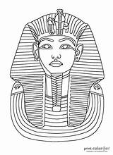 Tut King Mask Coloring Pages Kids Egyptian Color Tutankhamun Outline Egypt Ancient Printable Printables Colouring Old Print Cards Printcolorfun Fun sketch template