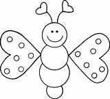 Butterfly Coloring Pages Cartoon Clipart Girls Clip Bugs Girl Cute Size Drawing Butterflies Printable Color Kids Line Freebie Flowers Sheets sketch template
