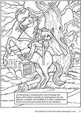 Coloring Pages Halloween Book Dover Headless Horseman Horror Horsemen Hollow Sleepy Publications Doverpublications Stories Scenes Great Books Legend Color Printable sketch template