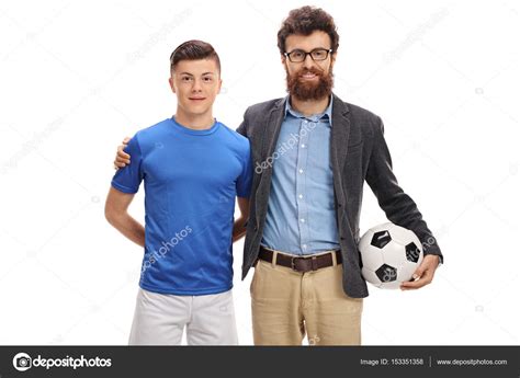 teenage football player   father stock photo  ljsphotography