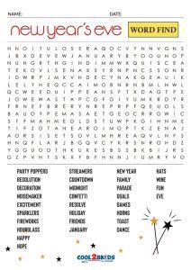 printable  years word search coolbkids
