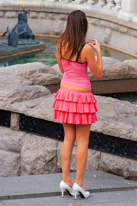 see and save as teen in pink dress voyeur candid short