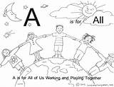 Coloring Pages Teamwork Printable Working Abc Together Alphabet Color Sheets Print Cooperative Pdf Clipart Getcolorings Preschool Theme Clip Divyajanani Library sketch template