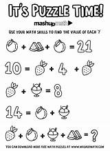 Mashup Puzzle Addition Grades Mashupmath Logic Number Word sketch template