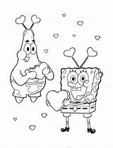 Spongebob Esponja Patricio Patrick Colorir Ausmalbilder Star Corazones sketch template
