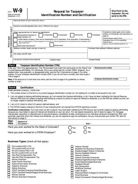 Colorado W9 Fill Out And Sign Printable Pdf Template Signnow