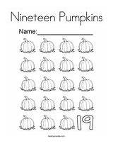 Coloring Nineteen Pumpkins 19 Number Pages Count Twistynoodle Noodle sketch template