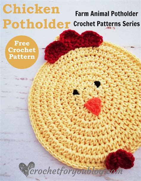 crochet chicken potholder  pattern crochet chicken crochet