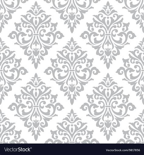 seamless damask stencil pattern wall background vector image