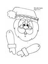 Coloring Santa Claus Cut Paste Moveable Pages Christmas sketch template