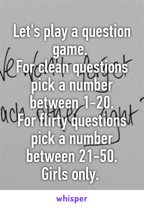 Let S Play A Question Game For Clean Questions Pick A