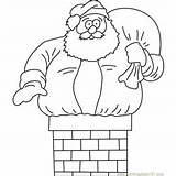 Santa Coloring Chimney Claus Pages Going Kids Coloringpages101 Printable sketch template