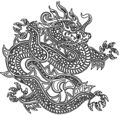 japanese dragon coloring pages dragon tattoo coloring design clipart