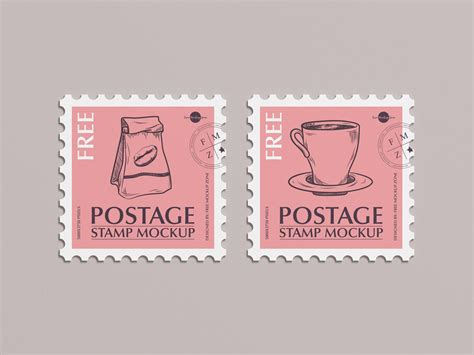 top view postage stamp mockup design mockup planet