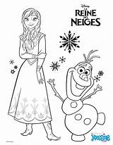 Reine Olaf Neiges Hellokids Coloriages sketch template
