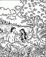 Coloring Adam Eve Pages Bible Popular sketch template