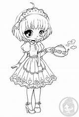 Yampuff Lineart Coloriage Colorier Artherapie Thé Heure Annabelle Adult Sheets Jadedragonne Uploaded sketch template