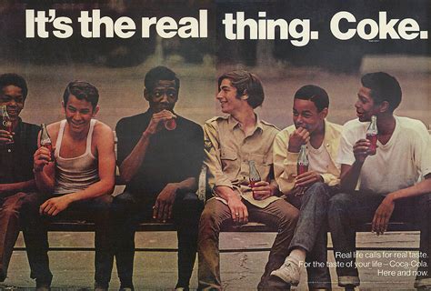 It S The Real Thing Coca Cola Ad 1973 Negro And White Youths On Park