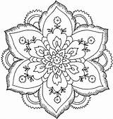 Coloring Pages Adults Hard Printable Flower sketch template