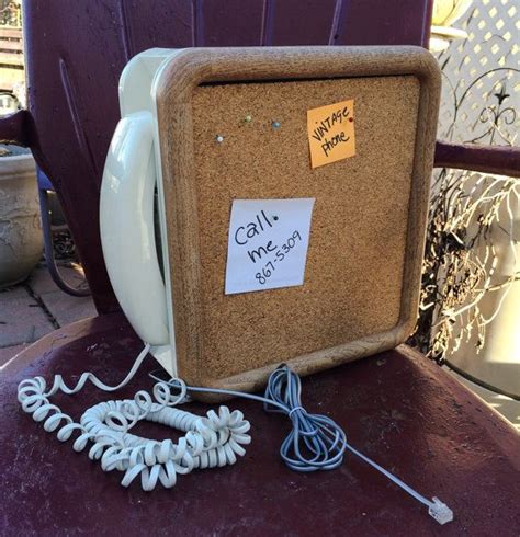 Vintage Phone Cork Board Noteworthy Wall Telephone Etsy