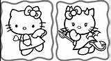Kitty Hello Coloring Angel Demon Pages Demons Angels Getcolorings Awesome sketch template