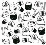 Pusheen Sushi Colorare Coloriage Sheets Gatos Gatito Pintar Mandalas Doodle Ausmalen Catsbris Uitprinten Downloaden Visita Lindos Dibujitos Katze sketch template